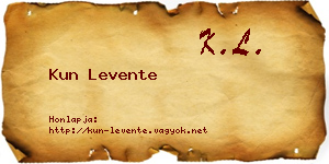Kun Levente névjegykártya