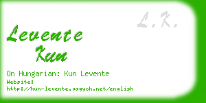 levente kun business card